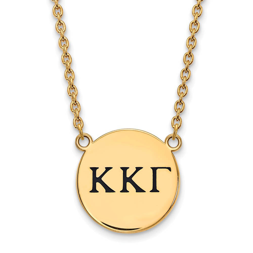 14K Plated Silver Kappa Kappa Gamma Lg Enamel Greek Letters Necklace, Item N14467 by The Black Bow Jewelry Co.