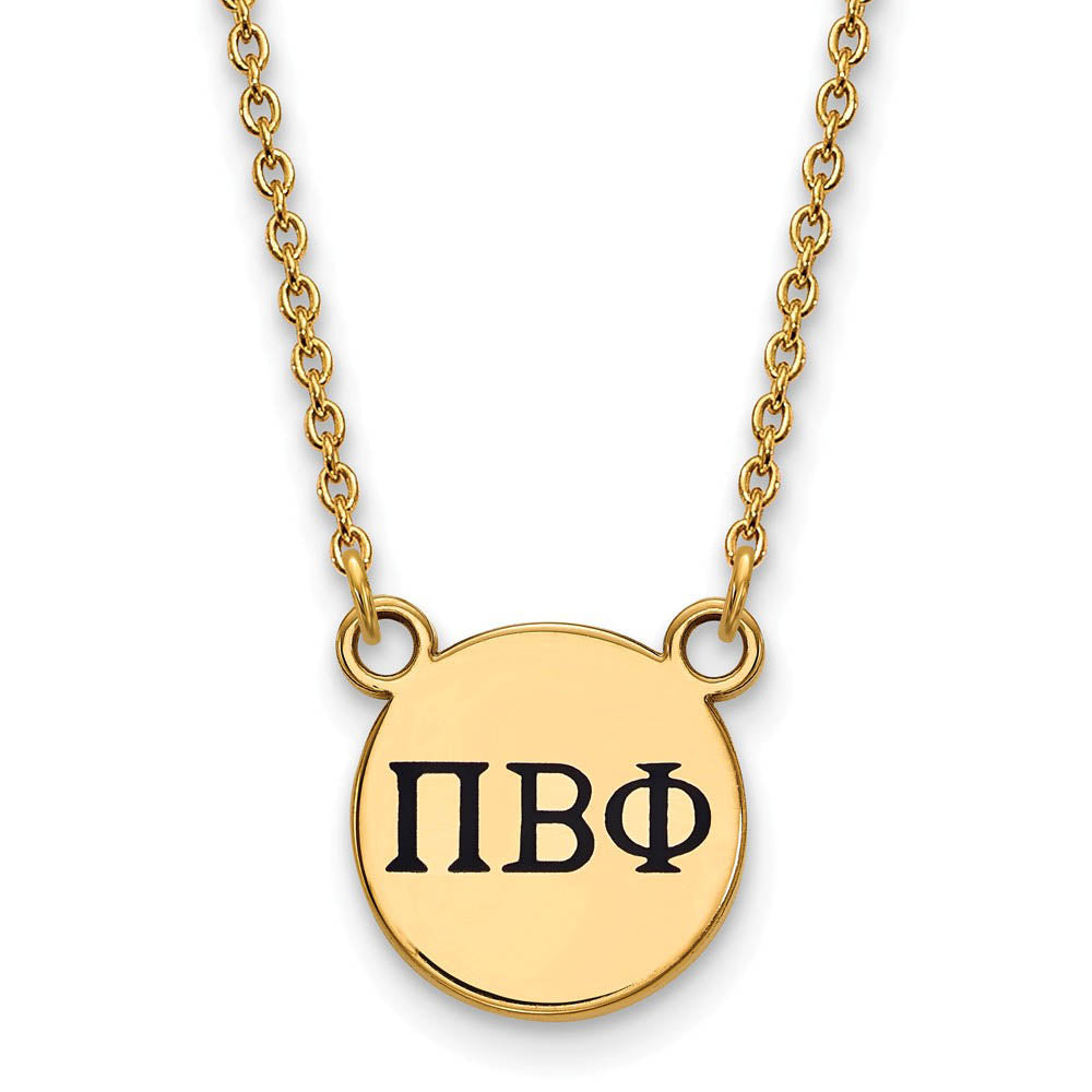 14K Plated Silver Pi Beta Phi Small Enamel Greek Letters Necklace, Item N14499 by The Black Bow Jewelry Co.