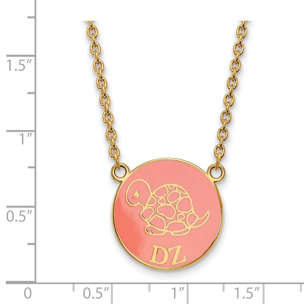 Alternate view of the 14K Plated Silver Delta Zeta Large Enamel Mascot Necklace by The Black Bow Jewelry Co.