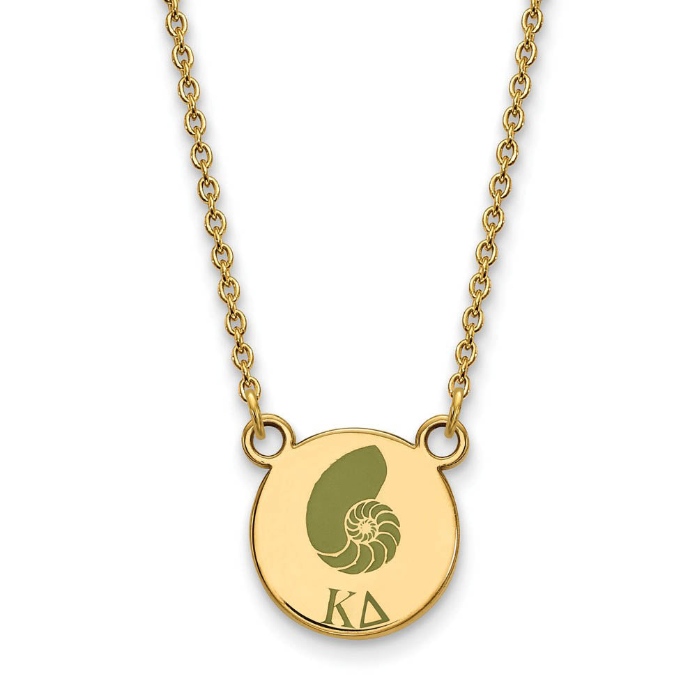 14K Plated Silver Kappa Delta Small Enamel Necklace, Item N14656 by The Black Bow Jewelry Co.