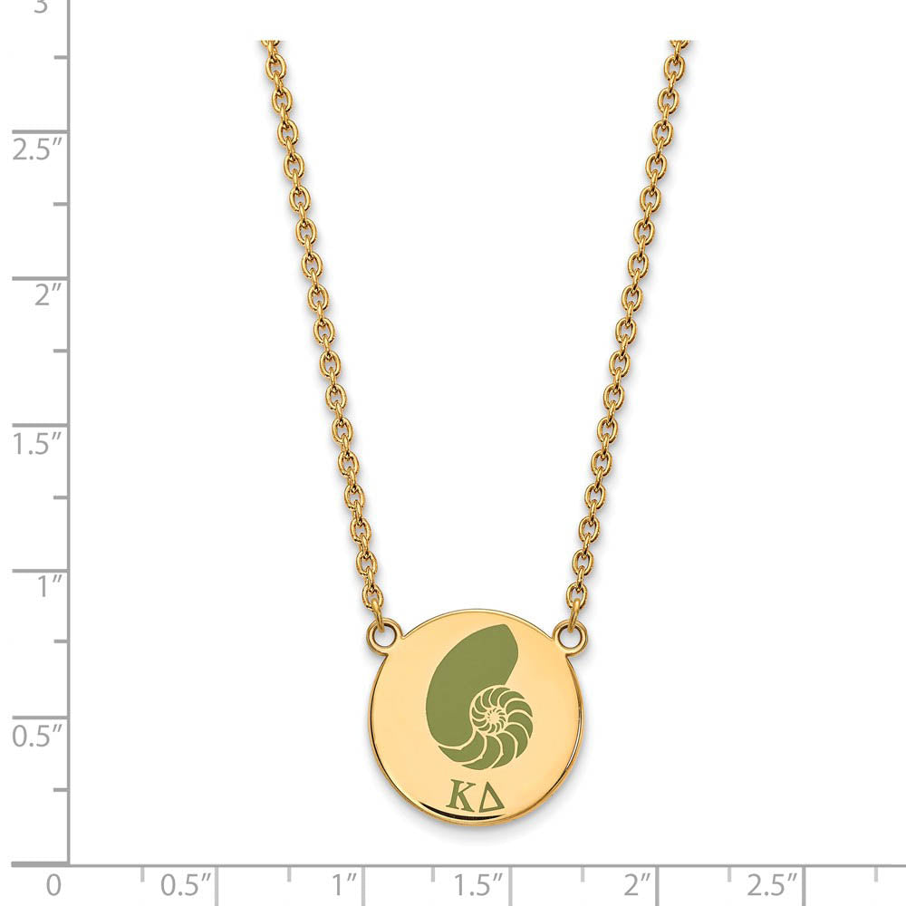 Alternate view of the 14K Plated Silver Kappa Delta Large Enamel Necklace by The Black Bow Jewelry Co.