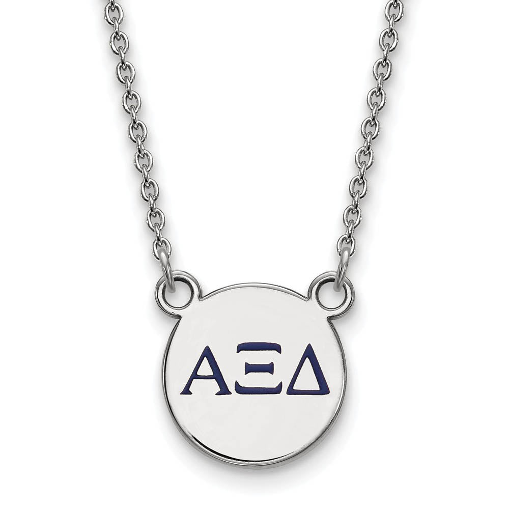 Sterling Silver Alpha Xi Delta XS (Tiny) Enamel Necklace, Item N14791 by The Black Bow Jewelry Co.