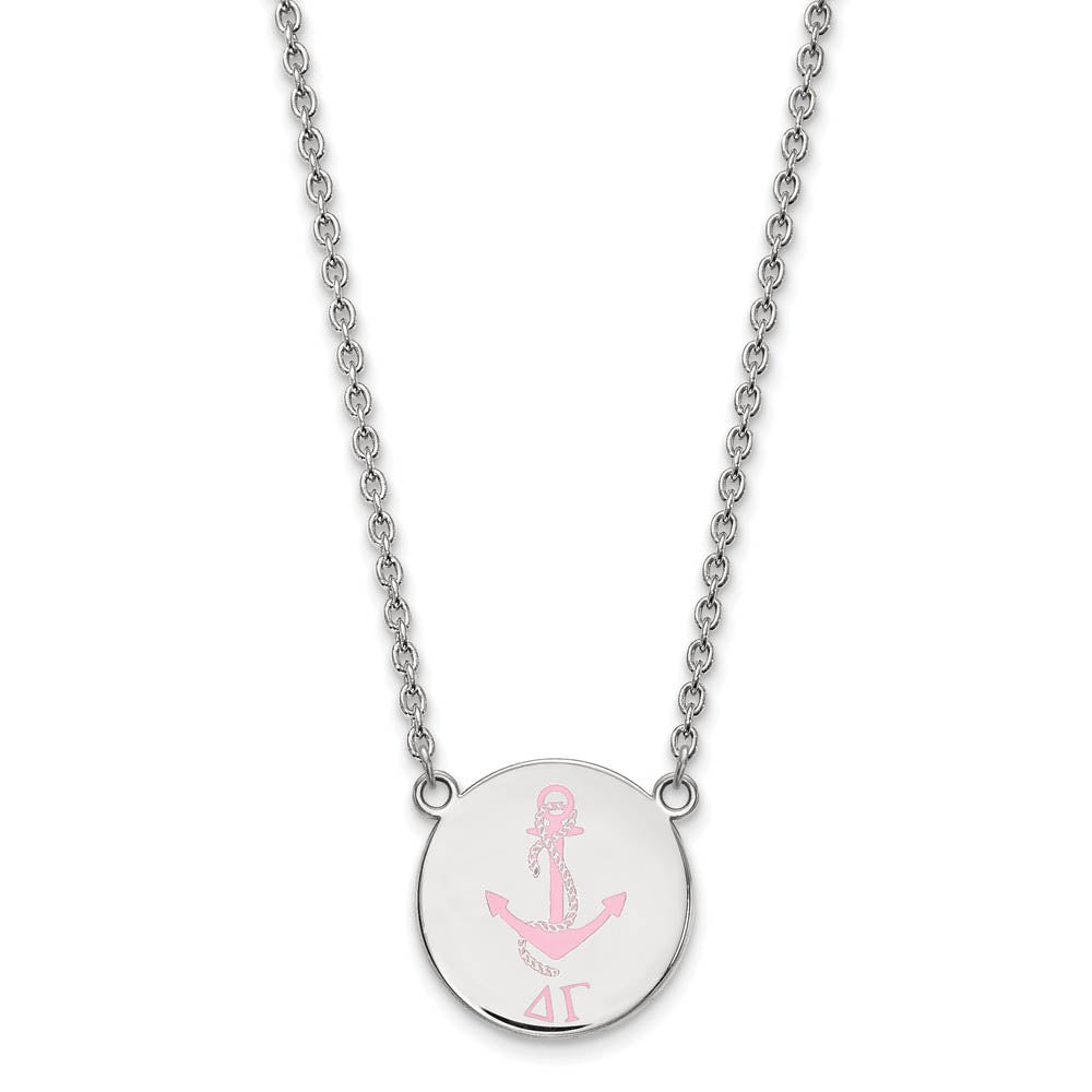 Sterling Silver Delta Gamma Large Enamel Necklace, Item N14840 by The Black Bow Jewelry Co.