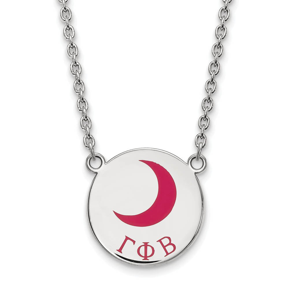 Sterling Silver Gamma Phi Beta Large Enamel Necklace, Item N14882 by The Black Bow Jewelry Co.