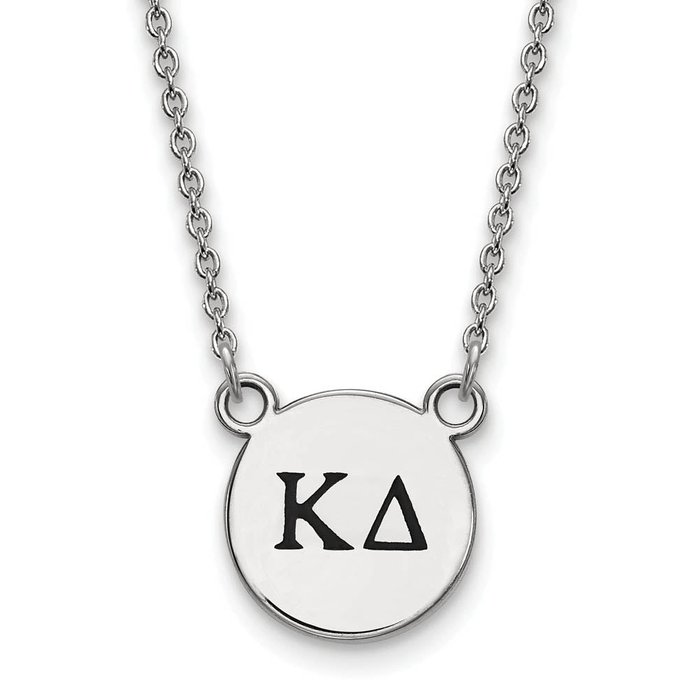 Sterling Silver Kappa Delta Small Enamel Greek Letters Necklace, Item N14899 by The Black Bow Jewelry Co.