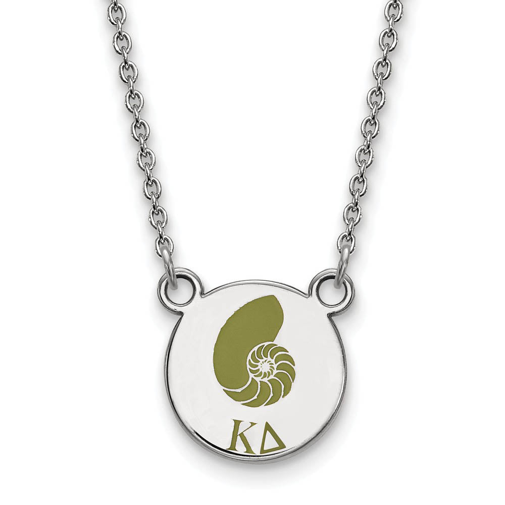Sterling Silver Kappa Delta Small Enamel Necklace, Item N14907 by The Black Bow Jewelry Co.