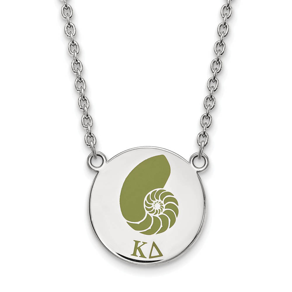 Sterling Silver Kappa Delta Large Enamel Necklace, Item N14908 by The Black Bow Jewelry Co.