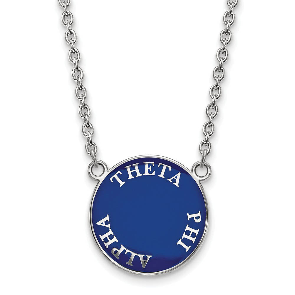 Sterling Silver Theta Phi Alpha Large Enamel Disc Necklace, Item N15008 by The Black Bow Jewelry Co.