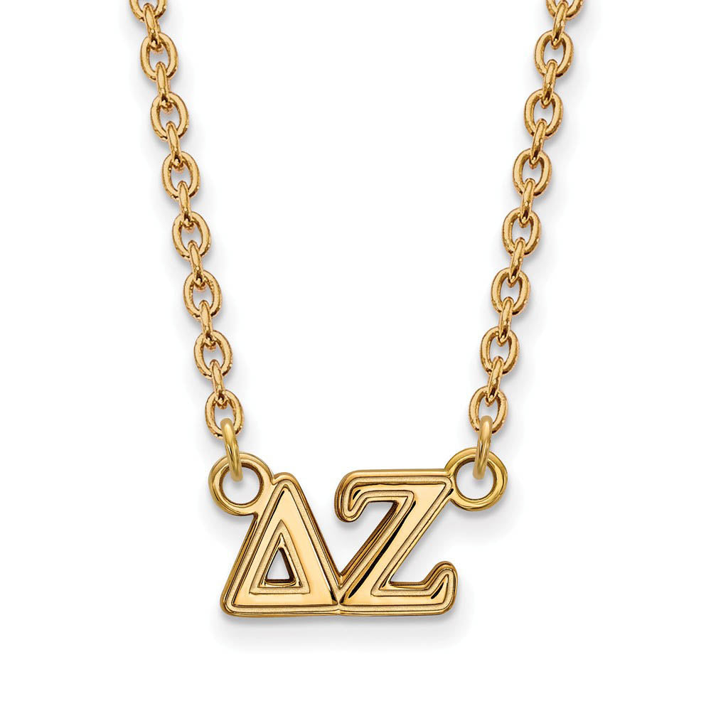 14K Plated Silver Delta Zeta Medium Necklace, Item N15062 by The Black Bow Jewelry Co.