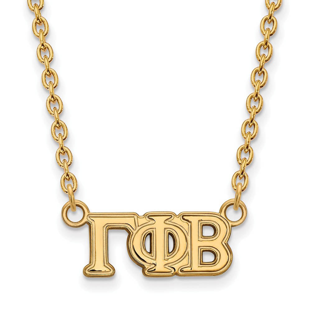 14K Plated Silver Gamma Phi Beta Small Necklace, Item N15064 by The Black Bow Jewelry Co.
