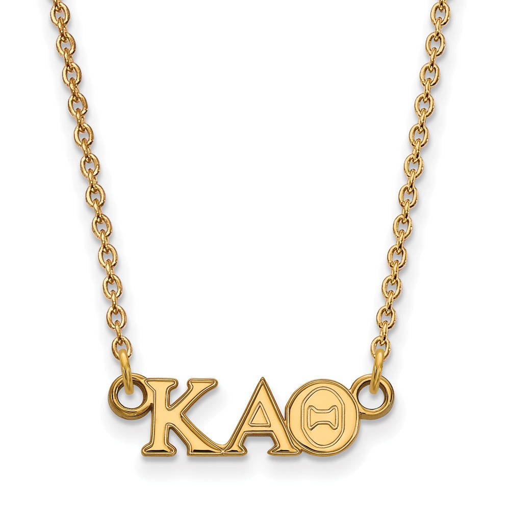 14K Plated Silver Kappa Alpha Theta XS (Tiny) Greek Letters Necklace, Item N15066 by The Black Bow Jewelry Co.