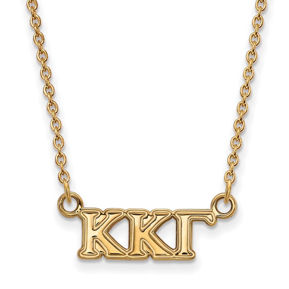 14K Plated Silver Kappa Kappa Gamma XS (Tiny) Greek Letters Necklace, Item N15069 by The Black Bow Jewelry Co.