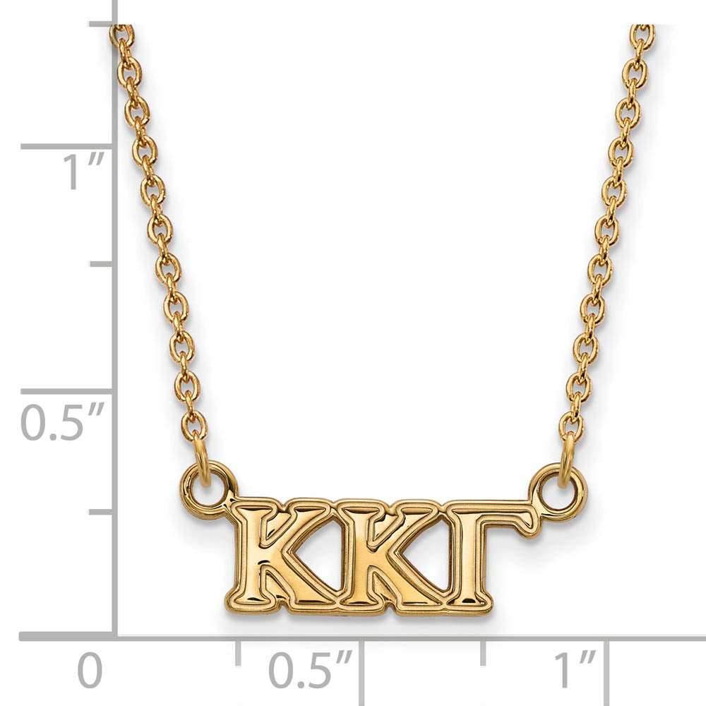 Alternate view of the 14K Plated Silver Kappa Kappa Gamma XS (Tiny) Greek Letters Necklace by The Black Bow Jewelry Co.