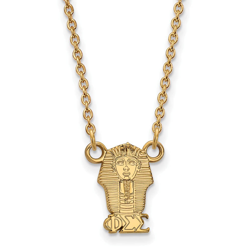 14K Plated Silver Phi Sigma Sigma XS (Tiny) Necklace, Item N15076 by The Black Bow Jewelry Co.