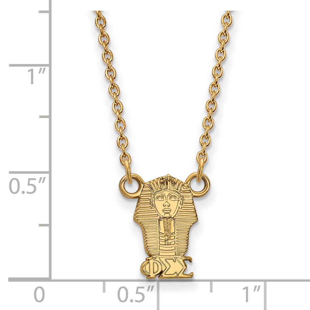 Alternate view of the 14K Plated Silver Phi Sigma Sigma XS (Tiny) Necklace by The Black Bow Jewelry Co.