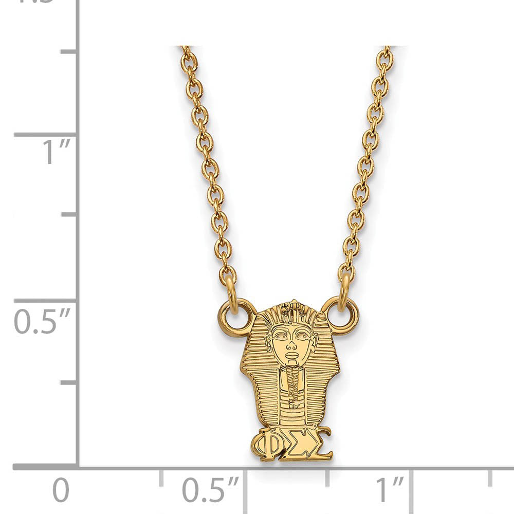 Alternate view of the 14K Plated Silver Phi Sigma Sigma XS (Tiny) Necklace by The Black Bow Jewelry Co.