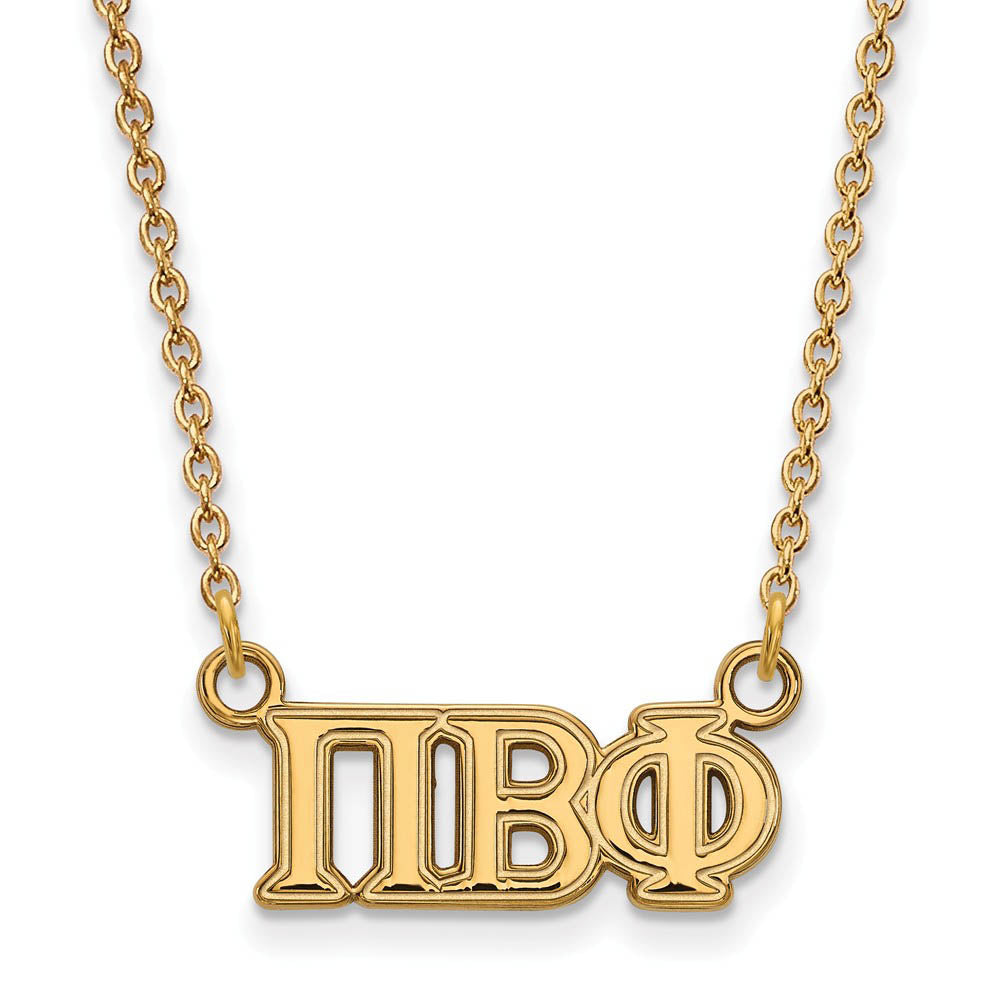 14K Plated Silver Pi Beta Phi Medium Necklace, Item N15078 by The Black Bow Jewelry Co.