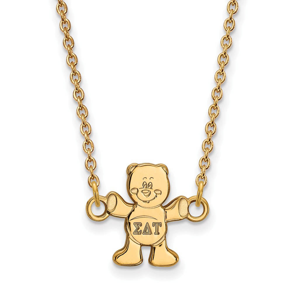 14K Plated Silver Sigma Delta Tau XS (Tiny) Necklace, Item N15082 by The Black Bow Jewelry Co.