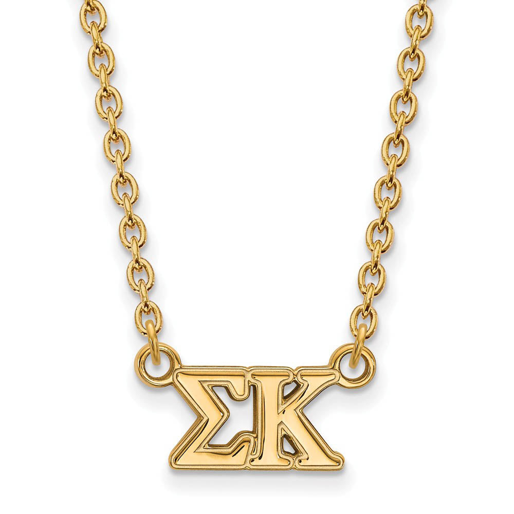 14K Plated Silver Sigma Kappa Medium Necklace, Item N15084 by The Black Bow Jewelry Co.