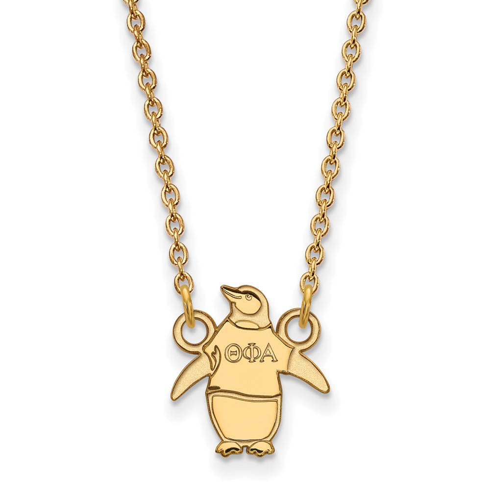 14K Plated Silver Theta Phi Alpha XS (Tiny) Necklace, Item N15090 by The Black Bow Jewelry Co.