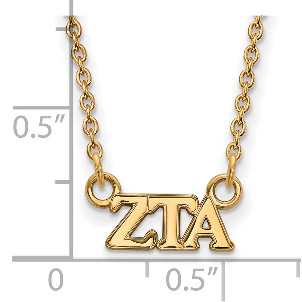 Alternate view of the 14K Plated Silver Zeta Tau Alpha XS (Tiny) Greek Letters Necklace by The Black Bow Jewelry Co.
