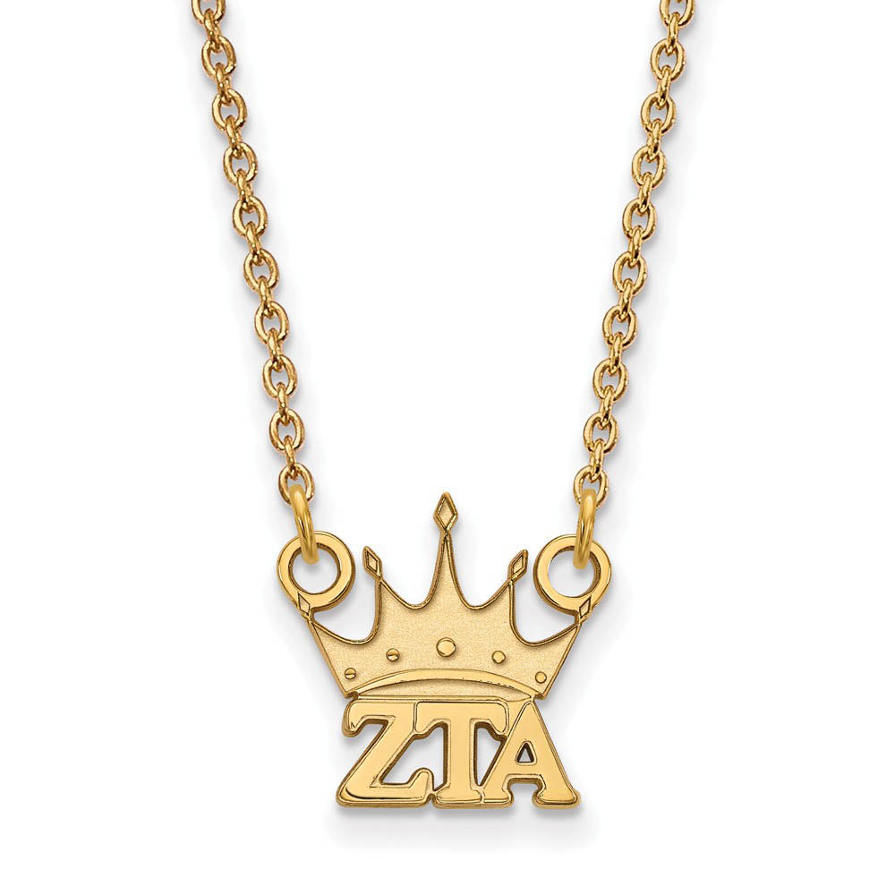14K Plated Silver Zeta Tau Alpha XS (Tiny) Necklace, Item N15093 by The Black Bow Jewelry Co.