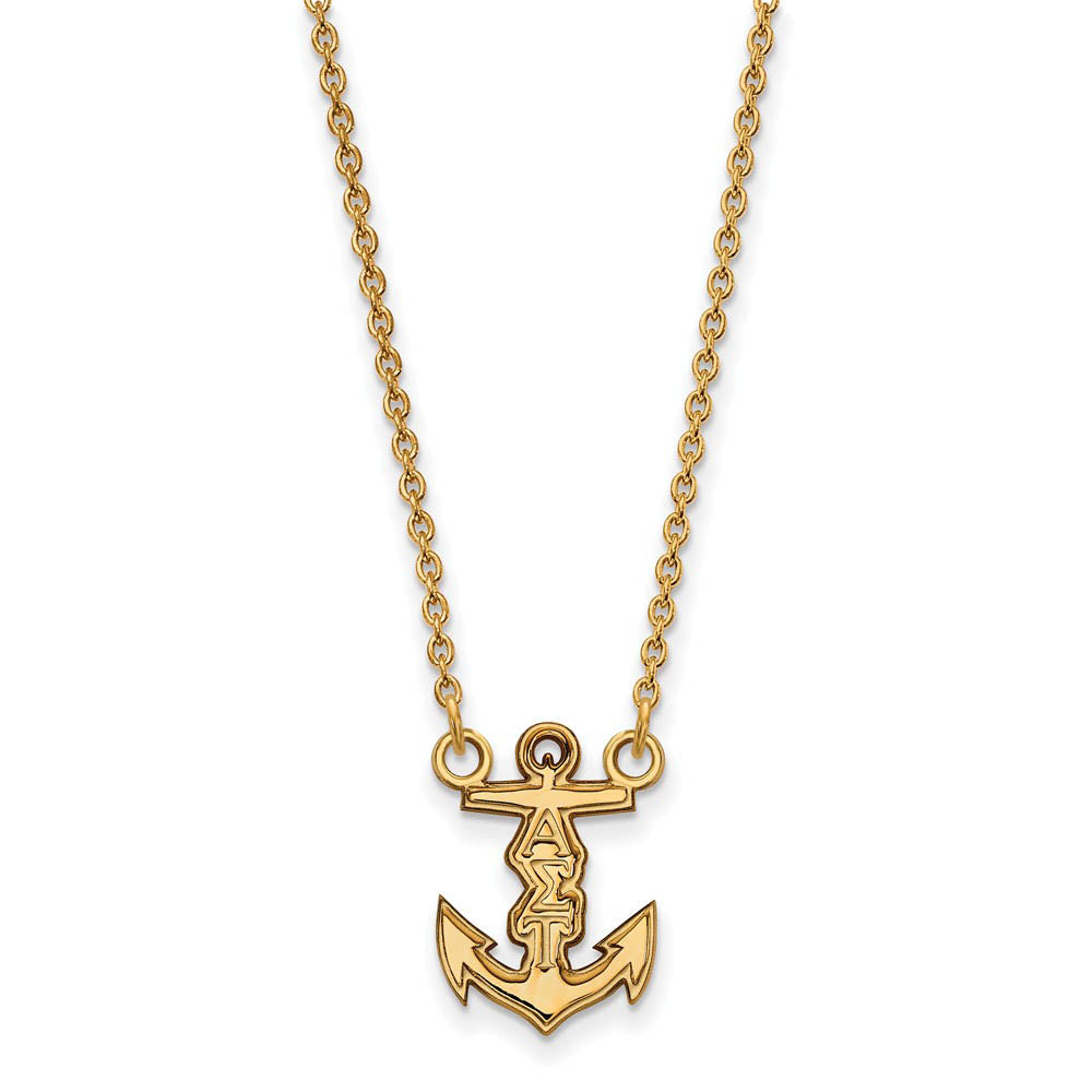 14K Plated Silver Alpha Sigma Tau XS (Tiny) Necklace, Item N15105 by The Black Bow Jewelry Co.