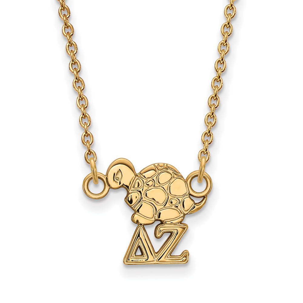 14K Plated Silver Delta Zeta XS (Tiny) Necklace, Item N15107 by The Black Bow Jewelry Co.