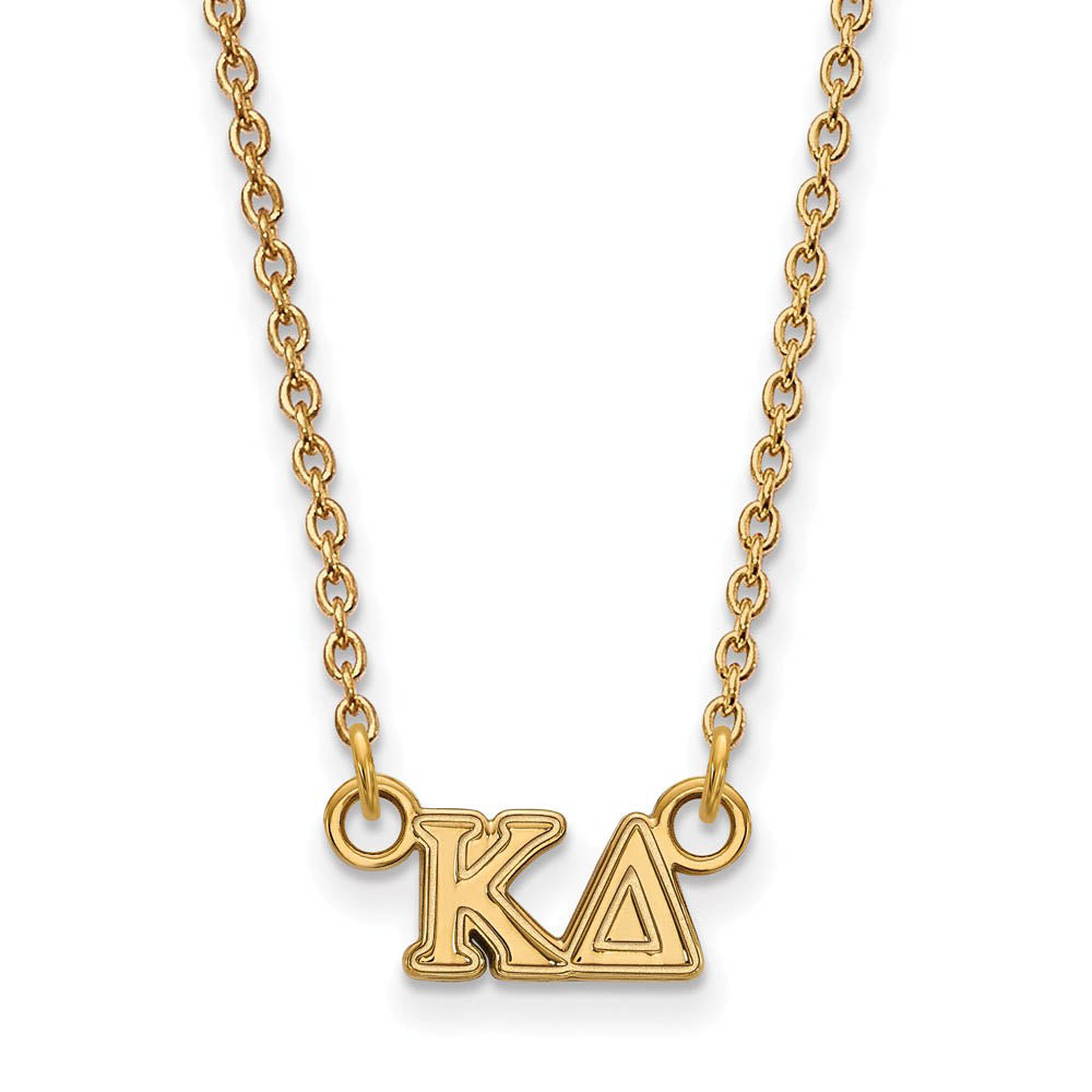 14K Plated Silver Kappa Delta XS (Tiny) Greek Letters Necklace, Item N15108 by The Black Bow Jewelry Co.