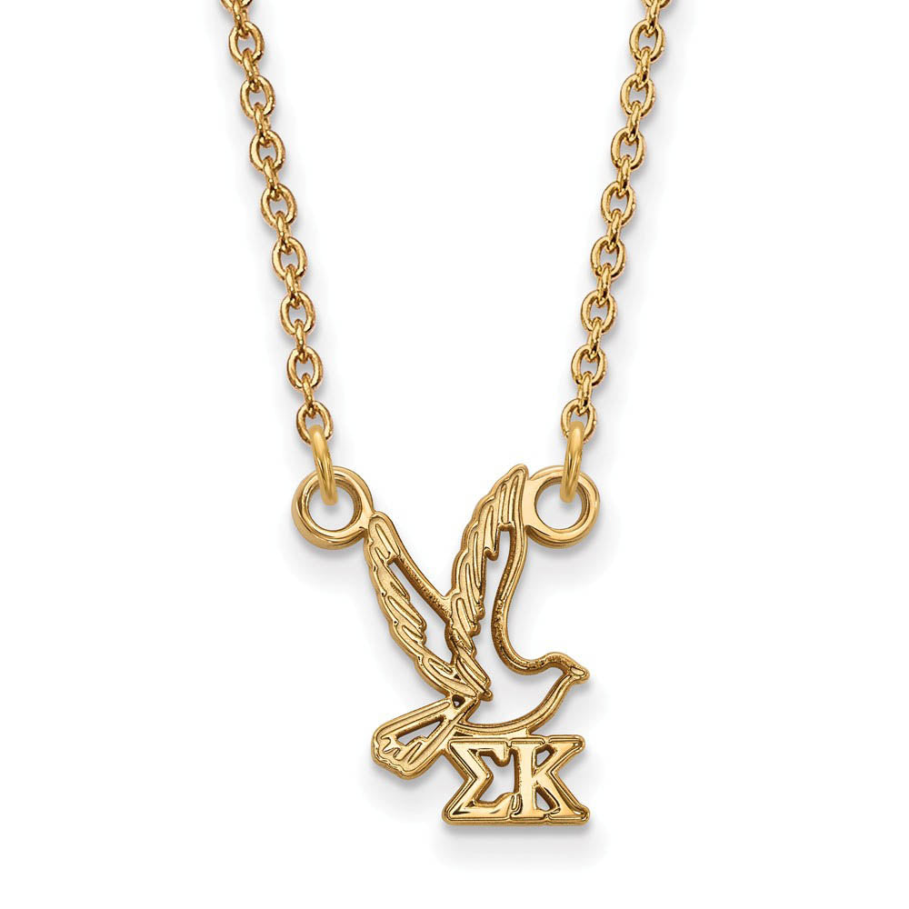 14K Plated Silver Sigma Kappa XS (Tiny) Necklace, Item N15112 by The Black Bow Jewelry Co.