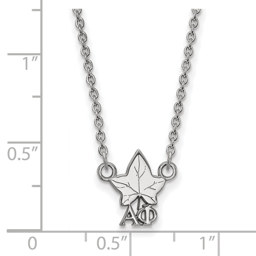 Alternate view of the Sterling Silver Alpha Phi XS (Tiny) Necklace by The Black Bow Jewelry Co.