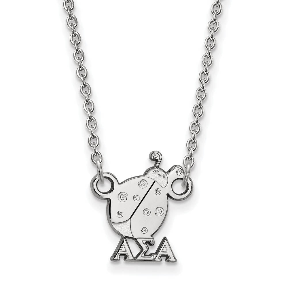 Sterling Silver Alpha Sigma Alpha XS (Tiny) Necklace, Item N15134 by The Black Bow Jewelry Co.