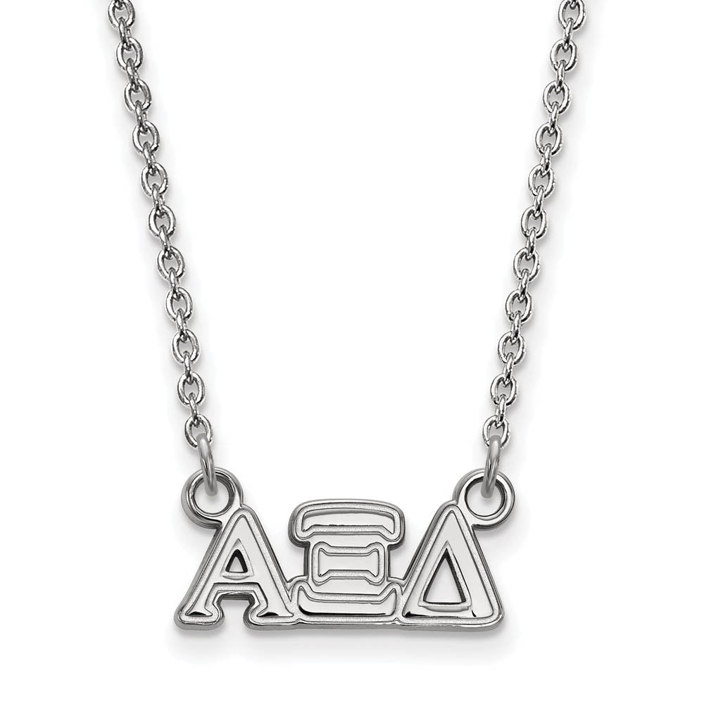 Sterling Silver Alpha Xi Delta XS (Tiny) Greek Letters Necklace, Item N15138 by The Black Bow Jewelry Co.