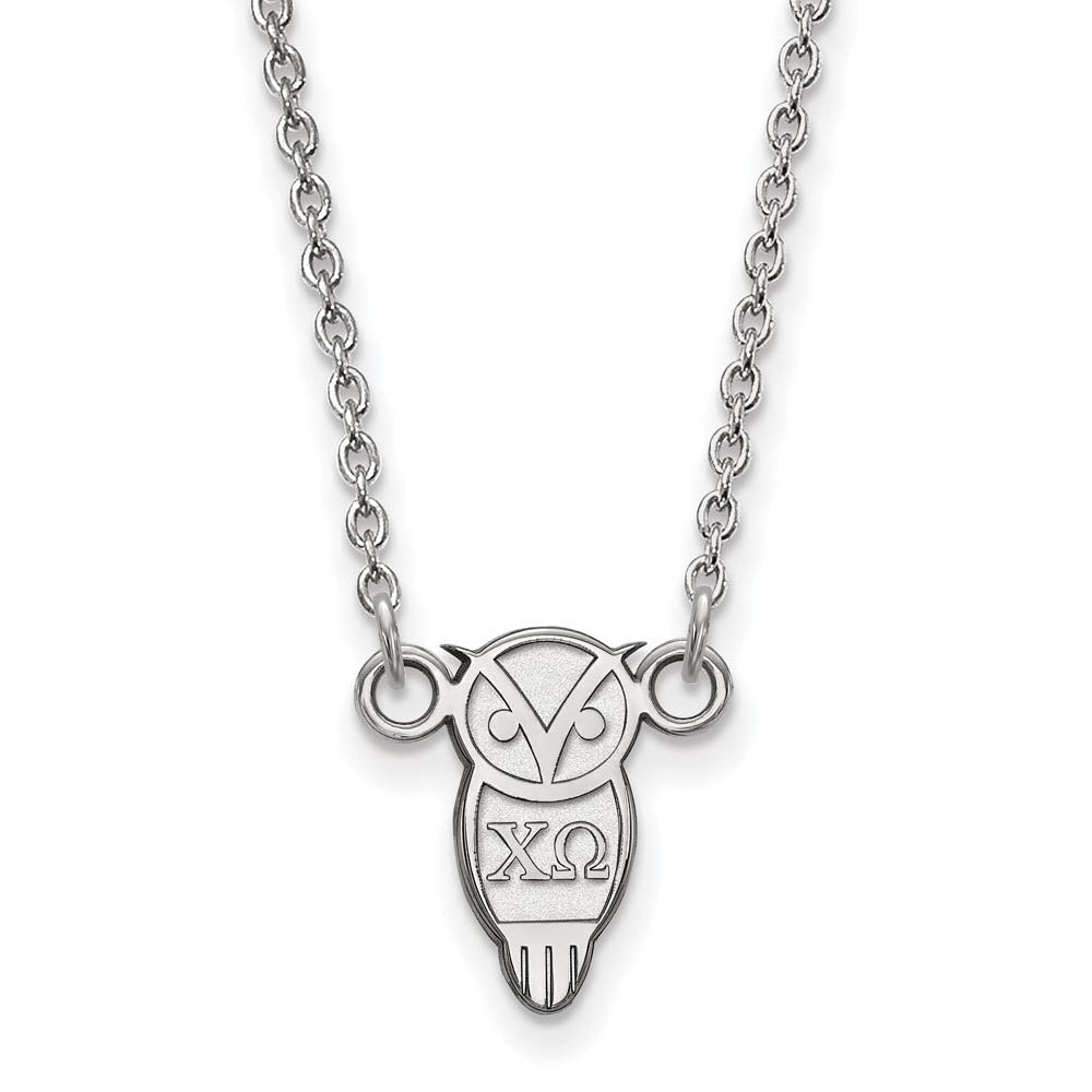 Sterling Silver Chi Omega XS (Tiny) Necklace, Item N15143 by The Black Bow Jewelry Co.
