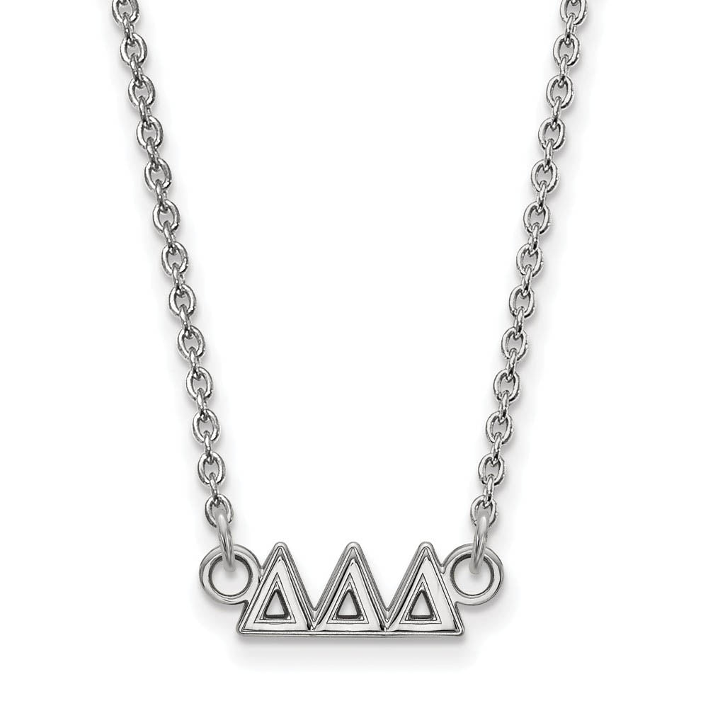Sterling Silver Delta Delta Delta XS (Tiny) Greek Letters Necklace, Item N15144 by The Black Bow Jewelry Co.