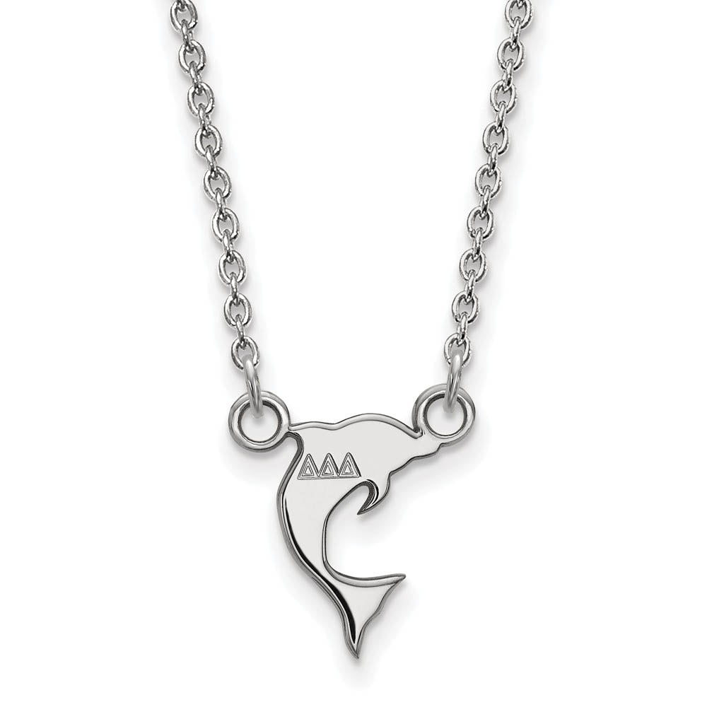 Sterling Silver Delta Delta Delta XS (Tiny) Necklace, Item N15146 by The Black Bow Jewelry Co.