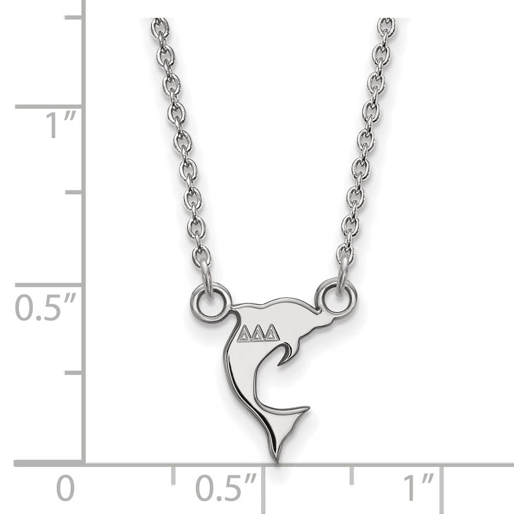 Alternate view of the Sterling Silver Delta Delta Delta XS (Tiny) Necklace by The Black Bow Jewelry Co.