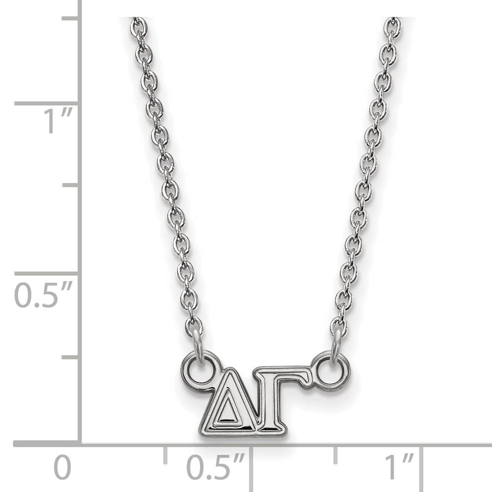 Alternate view of the Sterling Silver Delta Gamma XS (Tiny) Greek Letters Necklace by The Black Bow Jewelry Co.