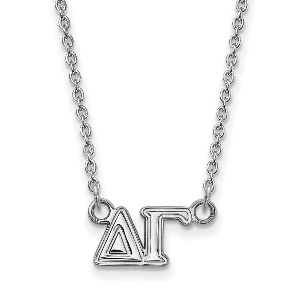 Sterling Silver Delta Gamma Medium Necklace, Item N15148 by The Black Bow Jewelry Co.