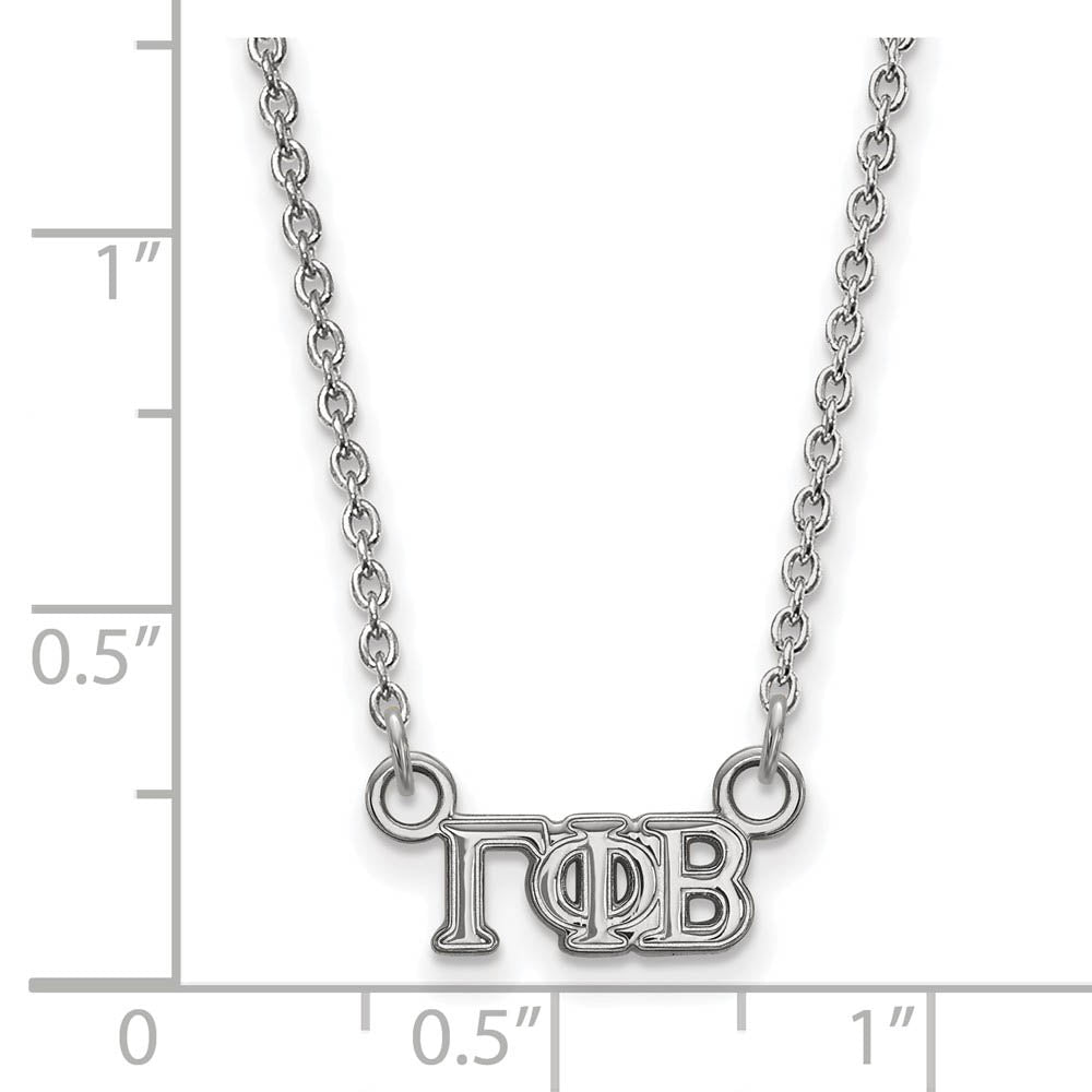 Alternate view of the Sterling Silver Gamma Phi Beta XS (Tiny) Greek Letters Necklace by The Black Bow Jewelry Co.