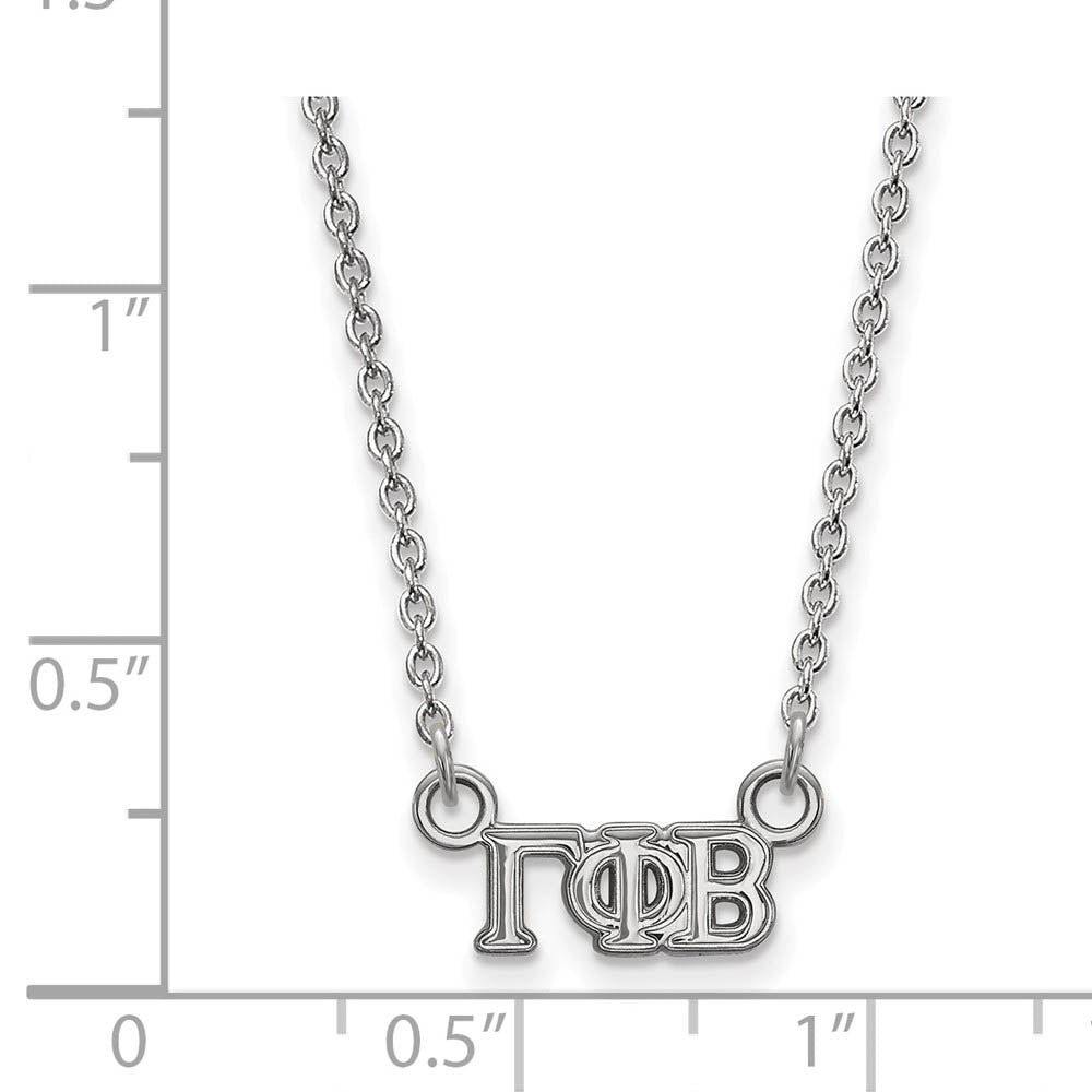 Alternate view of the Sterling Silver Gamma Phi Beta XS (Tiny) Greek Letters Necklace by The Black Bow Jewelry Co.