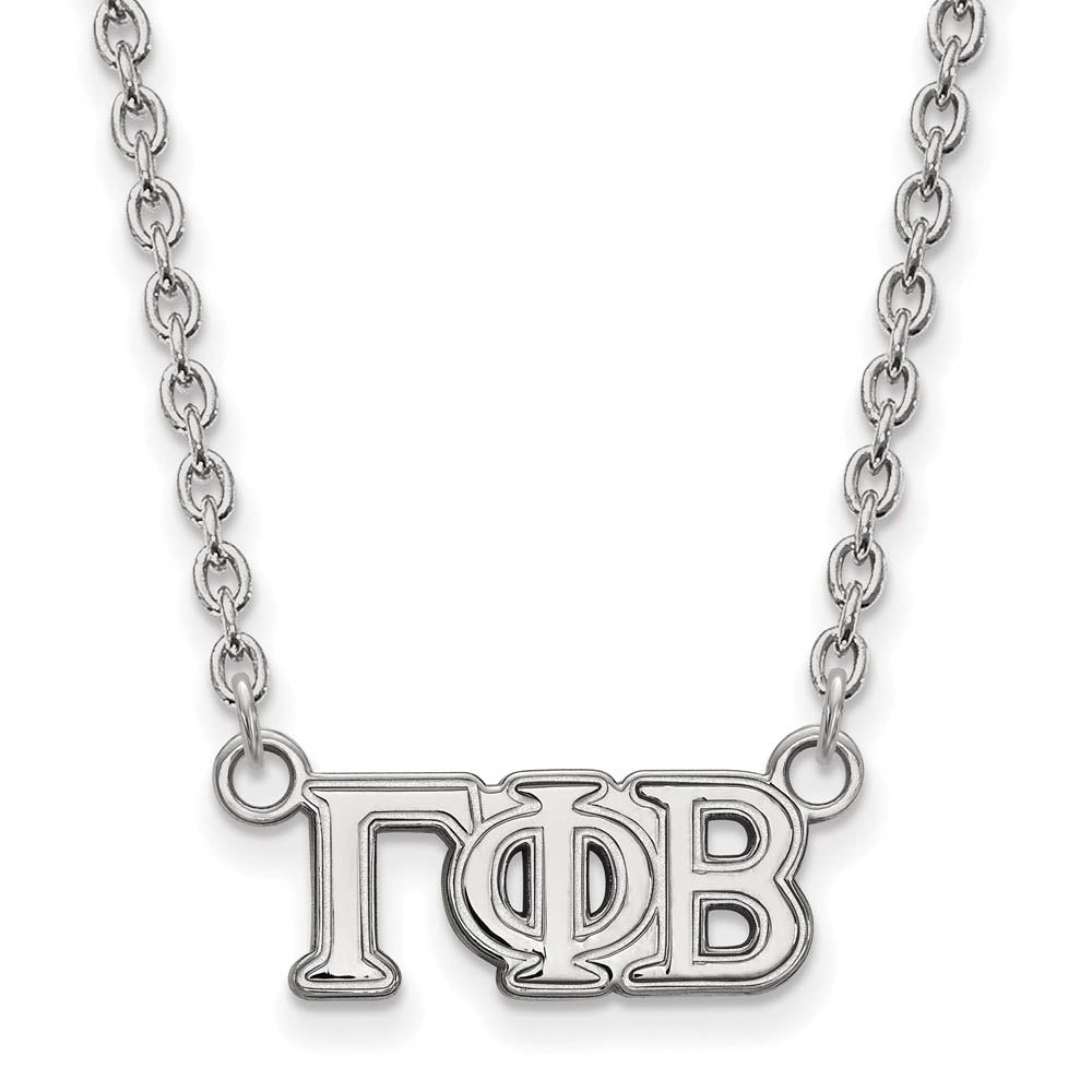 Sterling Silver Gamma Phi Beta Small Necklace, Item N15156 by The Black Bow Jewelry Co.
