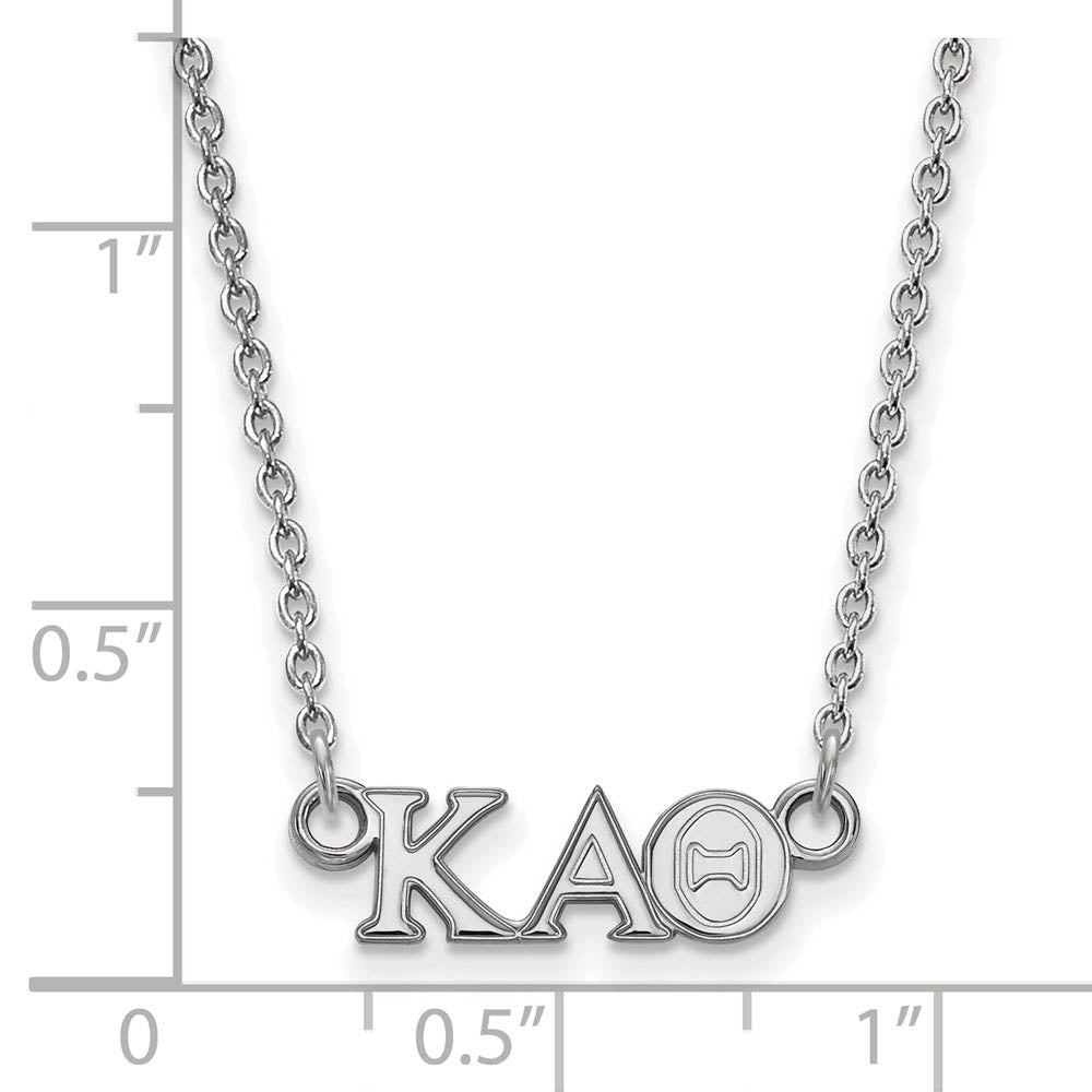 Alternate view of the Sterling Silver Kappa Alpha Theta XS (Tiny) Greek Letters Necklace by The Black Bow Jewelry Co.