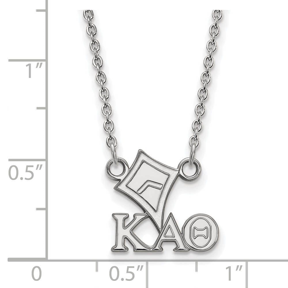 Alternate view of the Sterling Silver Kappa Alpha Theta XS (Tiny) Necklace by The Black Bow Jewelry Co.