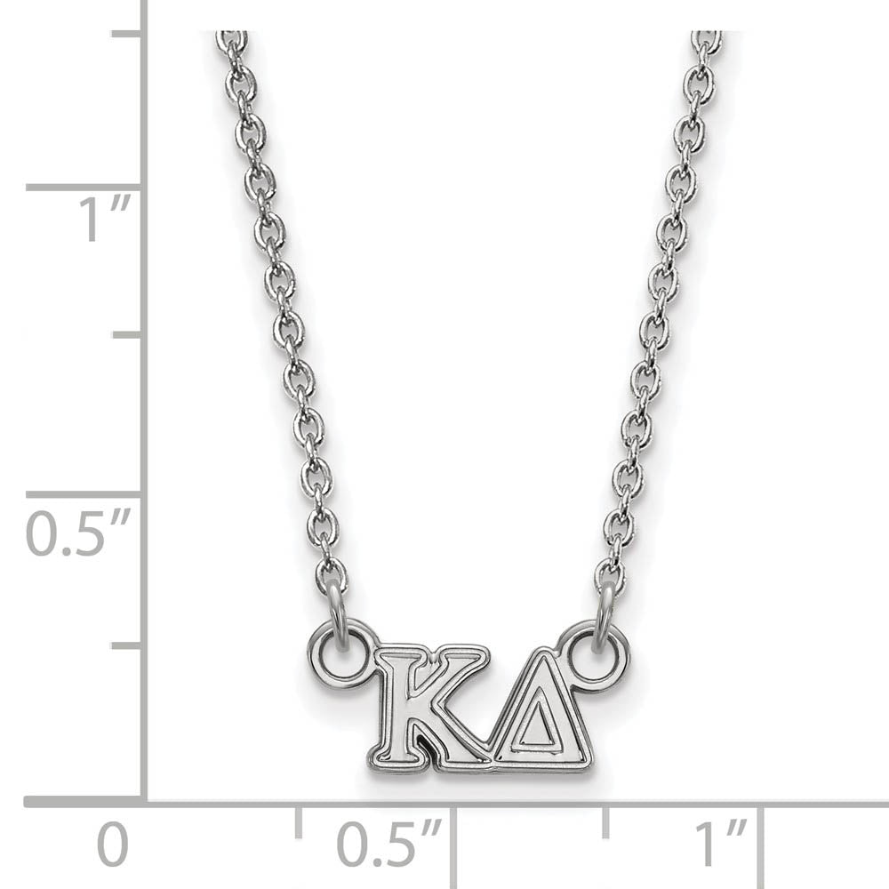 Alternate view of the Sterling Silver Kappa Delta XS (Tiny) Greek Letters Necklace by The Black Bow Jewelry Co.