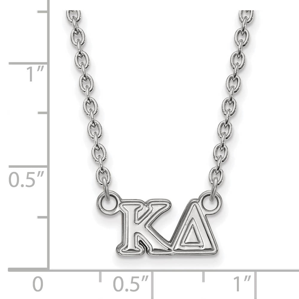 Alternate view of the Sterling Silver Kappa Delta Medium Necklace by The Black Bow Jewelry Co.