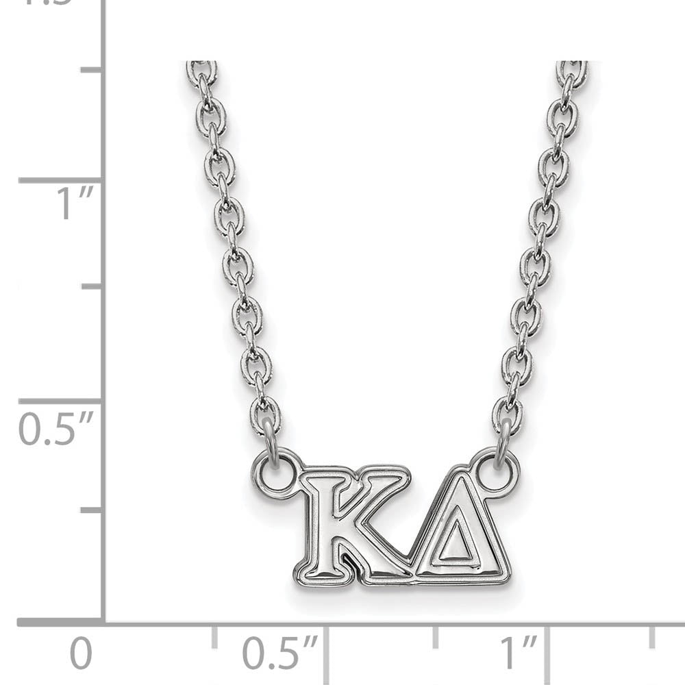 Alternate view of the Sterling Silver Kappa Delta Medium Necklace by The Black Bow Jewelry Co.