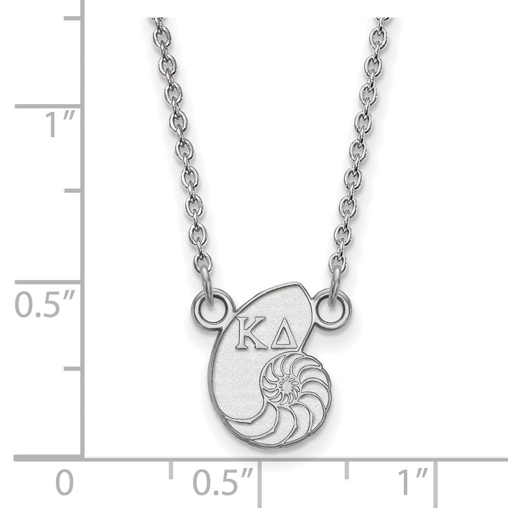 Alternate view of the Sterling Silver Kappa Delta XS (Tiny) Necklace by The Black Bow Jewelry Co.