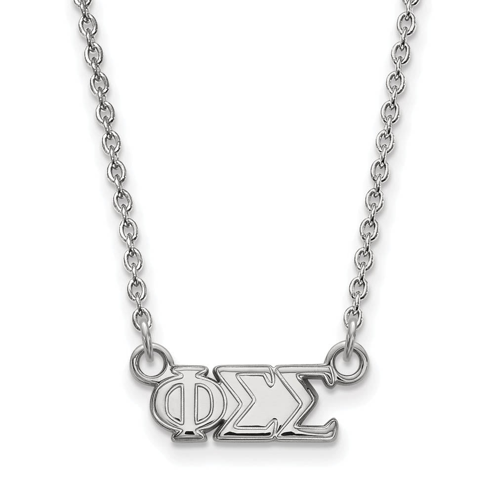 Sterling Silver Phi Sigma Sigma XS (Tiny) Greek Letters Necklace, Item N15170 by The Black Bow Jewelry Co.