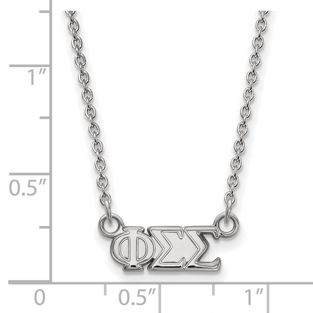 Alternate view of the Sterling Silver Phi Sigma Sigma XS (Tiny) Greek Letters Necklace by The Black Bow Jewelry Co.
